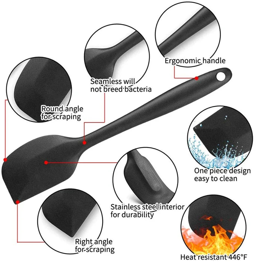 Silicone Spatula Food Grade Non Stick Heat Resistant Spatulas Turner Qme