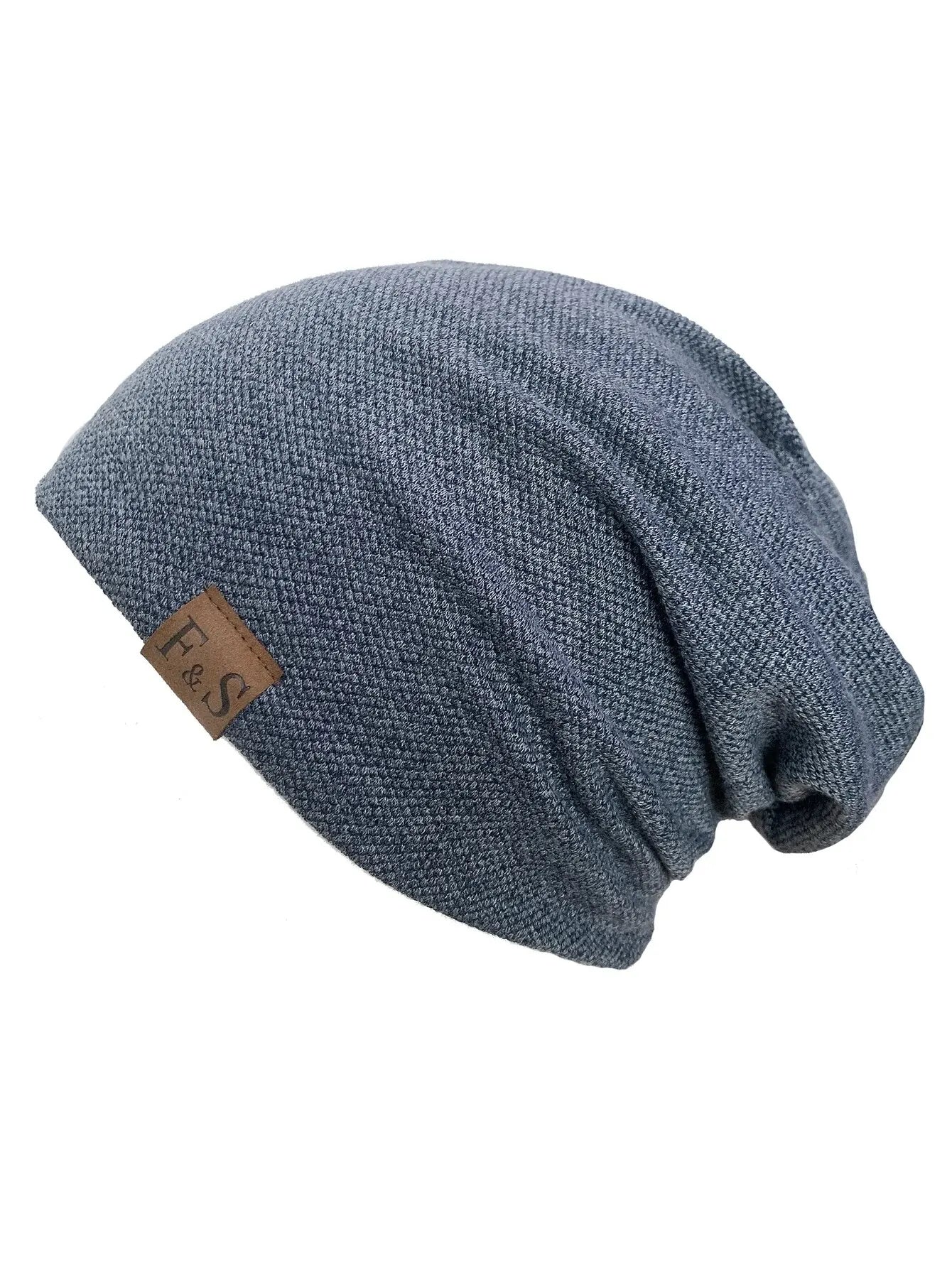 Warm Knitted Beanie Hat Men Women Fashionable Solidhip-hop Qme FS-Blue