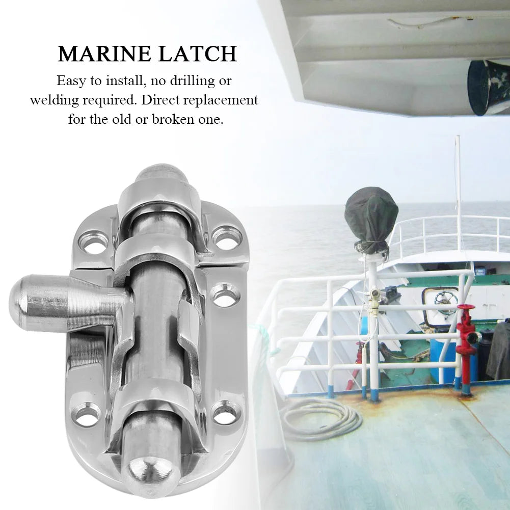 Marine Grade 316 Stainless Steel Slide Barrel Bolt 60/110mm Rustproof Door Latch Lock for Boat Yacht RV Home Hardware Qme