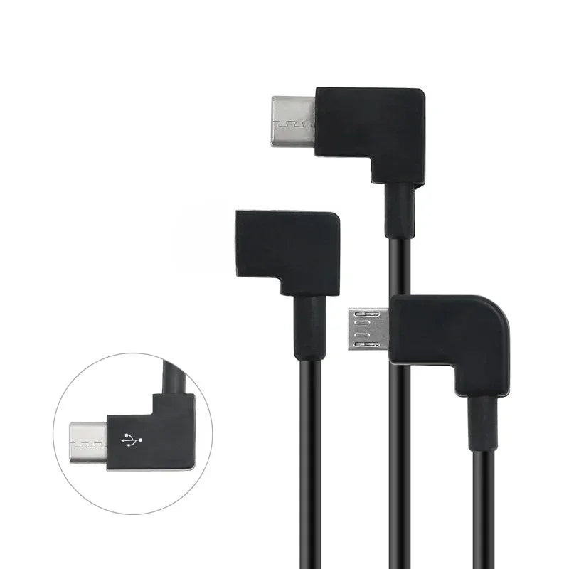 20cm USB cable For Type C Short 2.4A Fast Charging Cable Elbow 90 Degree USB C Micro USB Data Cable For All Smartphones 1pcs Qme