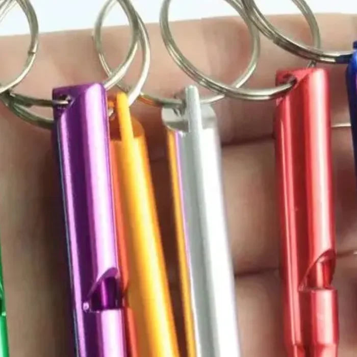 1 Small Multifunctional Aluminum Emergency Survival Whistle Keychain Qme