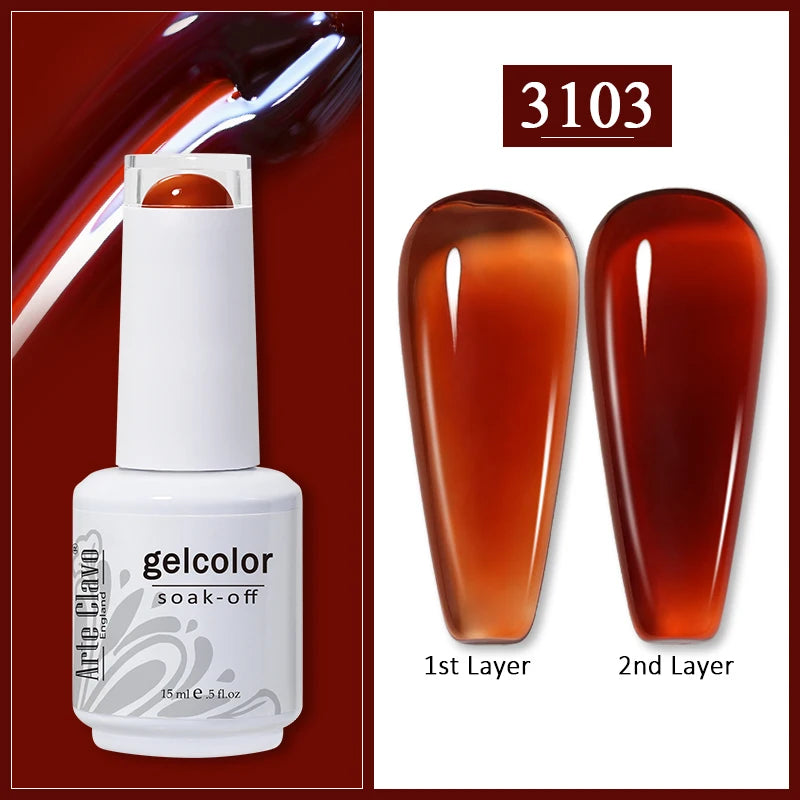 Arte Clavo 99Colors Gel Nail Polish Purple Glitter Sequins Manicure Qme
