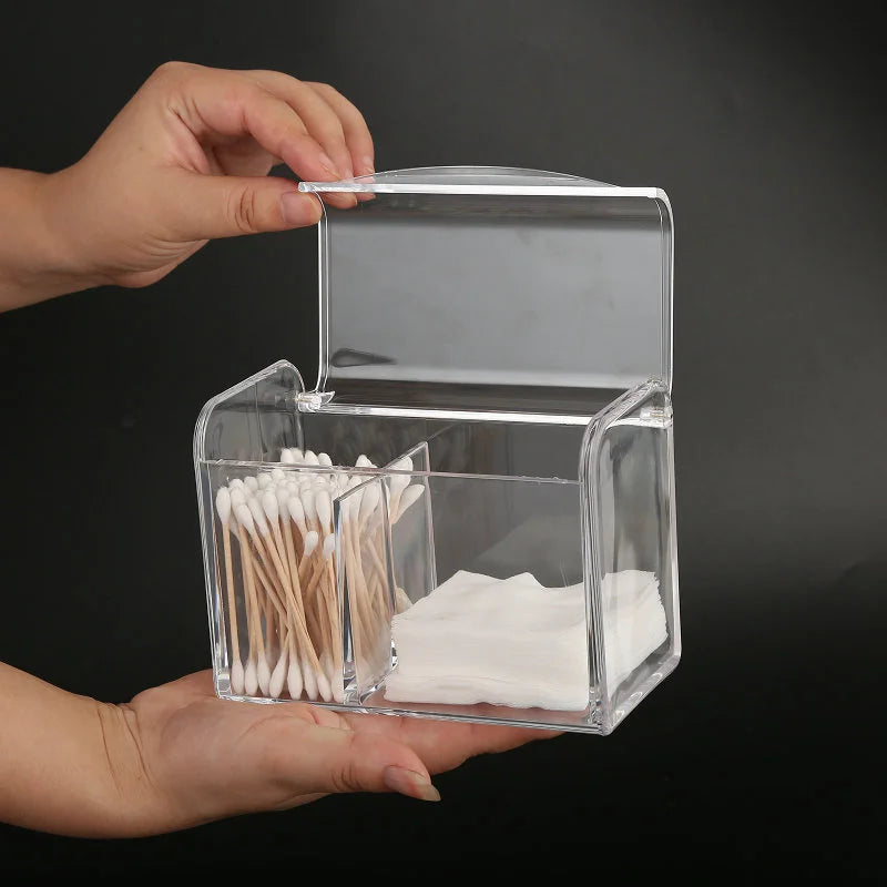 Swabs Storage Containers Lid Transparent Cotton Swab Holder Dustproof Qme