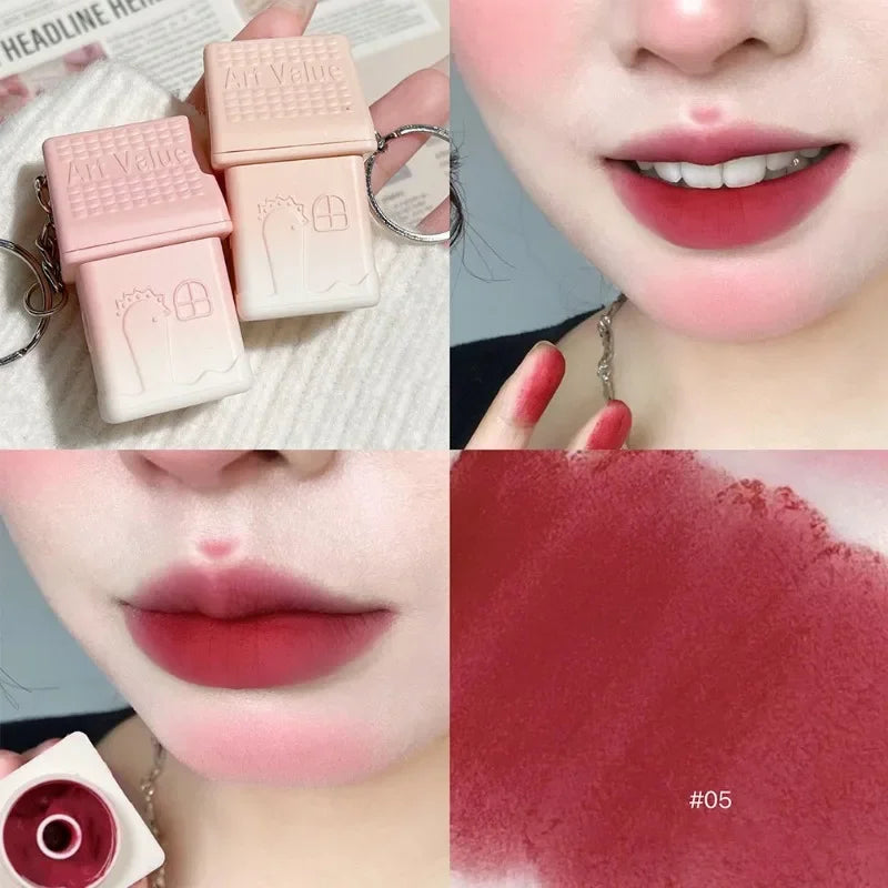 Matte Lipstick Berry Wine Soft Velvet Lip Mud Korean Makeup Solid Lip Gloss Non Stick Cup Lasting Moisturizing Light Lip Tint Qme 05