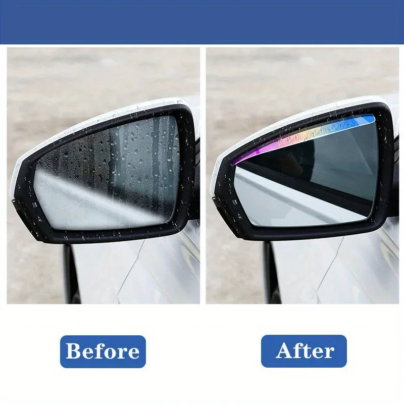 2pcs Flexible PVC Rearview Mirror Rain Curtain And Rainproof Blade, Seven Color Transparent Car Back Rain Eyebrow Cover Qme