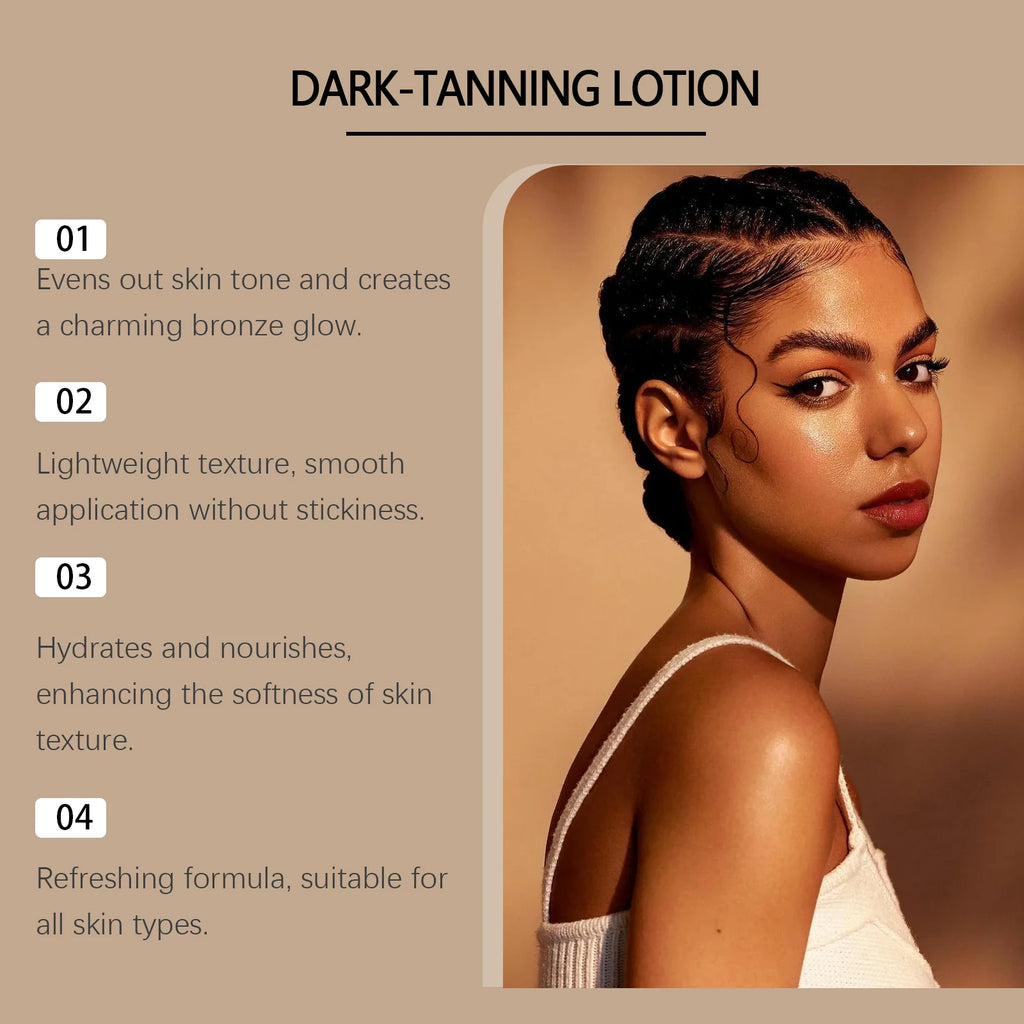 Coconut Oil Dark Tanning Lotion Moisturizing Accelerator for Deep Bronze Glow Tanning Cream for Tanning Bed & Outdoor Use Qme