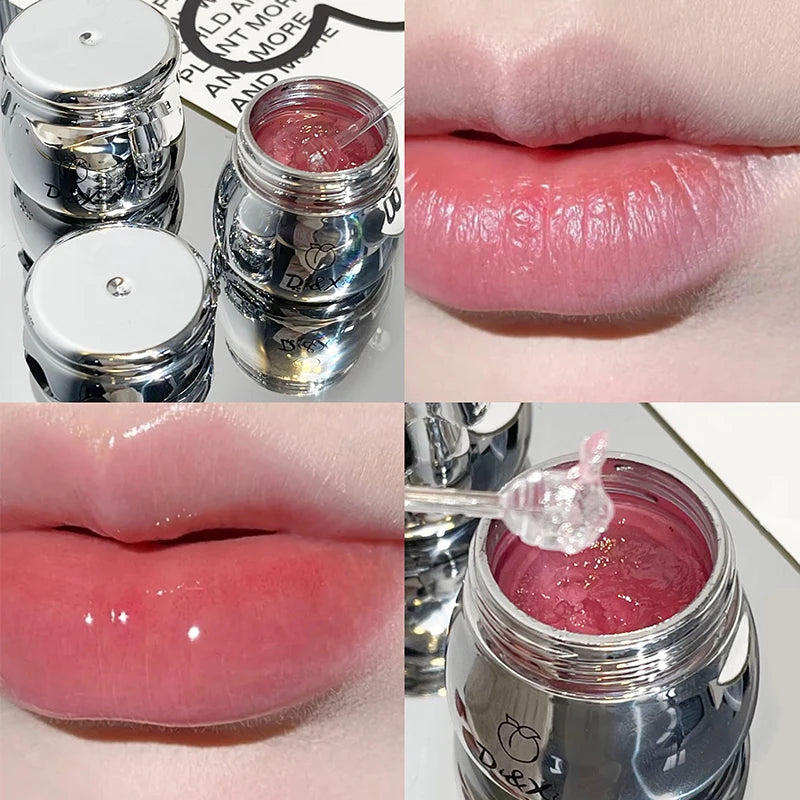 Peach Little Silver Jar Lip Balm Moisturizing Care Jelly Oil Qme NO.D16