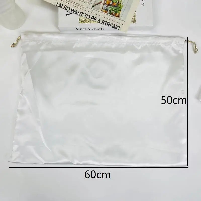 Dustproof Travel Drawstring Pouch Thick Dust Cover Storage Bags Qme XL White
