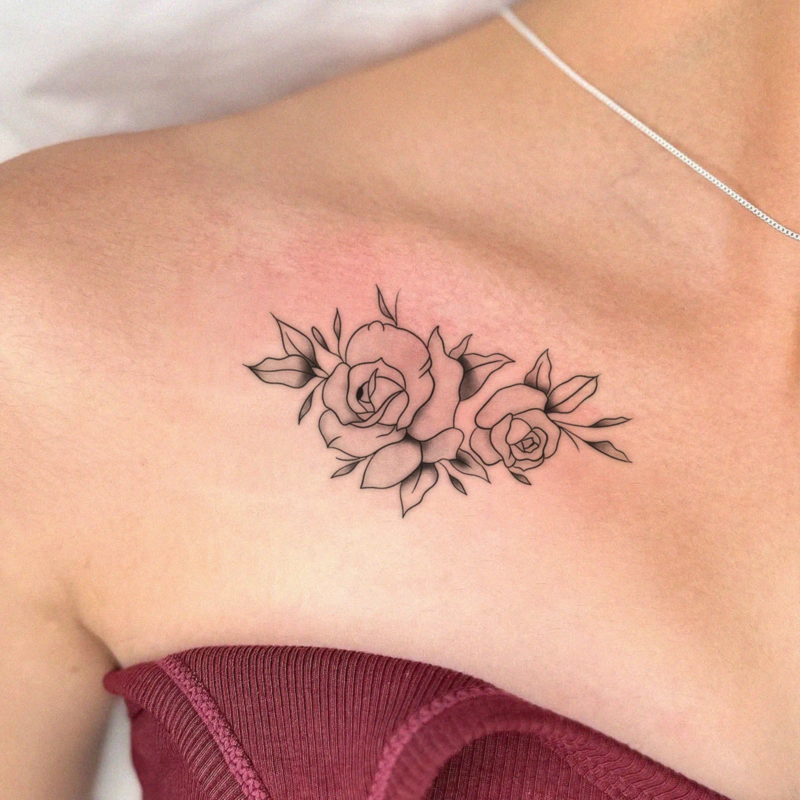 Minimalist Leaf Vine Tattoo Sticker Waterproof Long Lasting Fine Line Temporary Tattoo for Women Finger Hand Qme