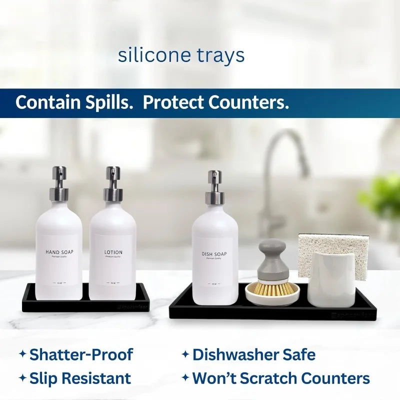 Silicone Sink Caddy Organizer Tray Waterproof Dries Fast Soap Qme
