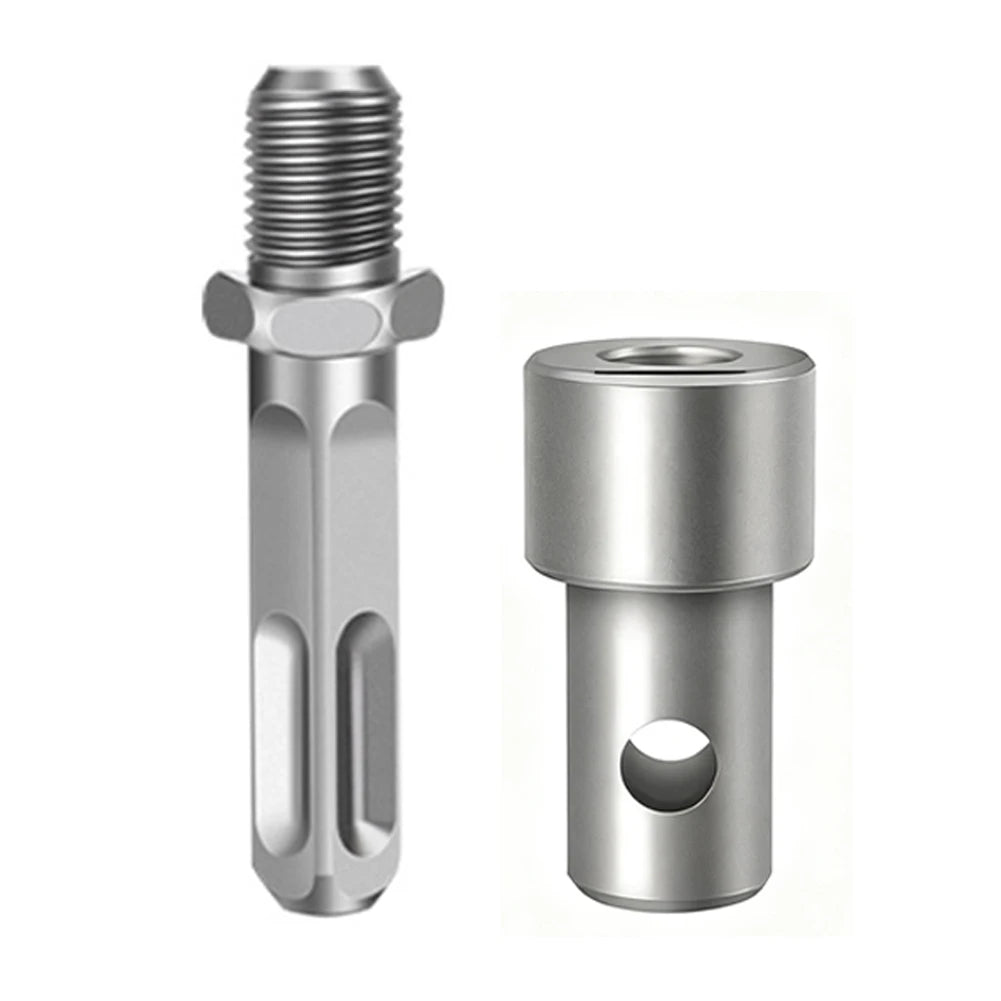 1*Round Handle Earth Auger Adapter Tool 4 Interface Types For Impact Wrench Hammer Machine Garden Auger Drill Connector Qme B