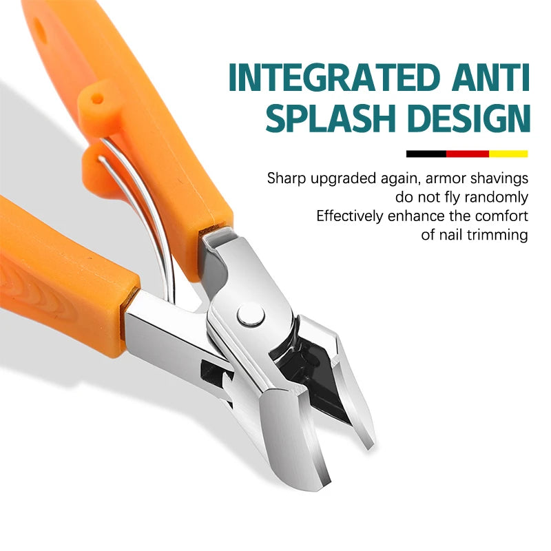 Large Jaw Openning Nail Clipper Thick Hard Slanted Cutter Stainless Qme