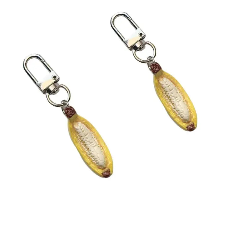 Busting Banana Boat Charm Creative Handmade Resin Keychain Relaxing Qme A