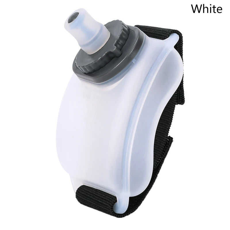 Mini Running Wrist Water Bottle Kettle Holder Storage Hydration Soft Qme White