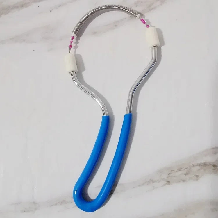 Facial Hair Remover Fine Hair Fetal Spring Facial Hair Removal Stainless Steel Roller Smooth Spring Bend Face Cleaning Device Qme Blue