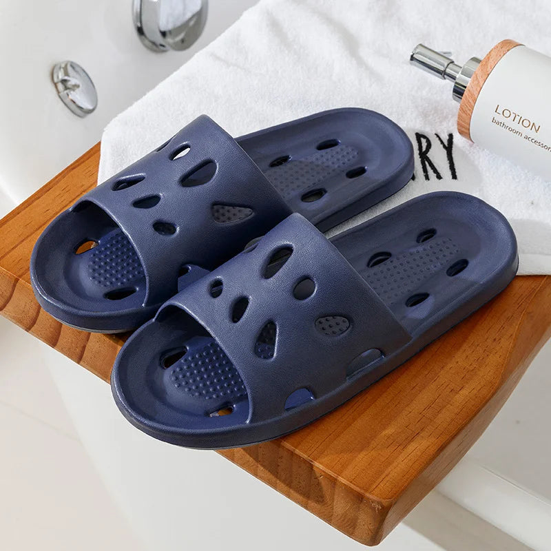 Summer Slippers For Men Women Soft Slippers Indoor Home Slides Cloud Slipper Men Flat Sandals Beach Shoes Man Male Flip Flops Qme D-Dark Bule 40-41 (fit 39-40)