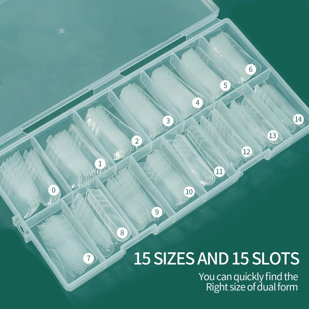 Nailpop Pyramid Tip Nail Forms 15 Sizes Spatial V-shaped Design Qme