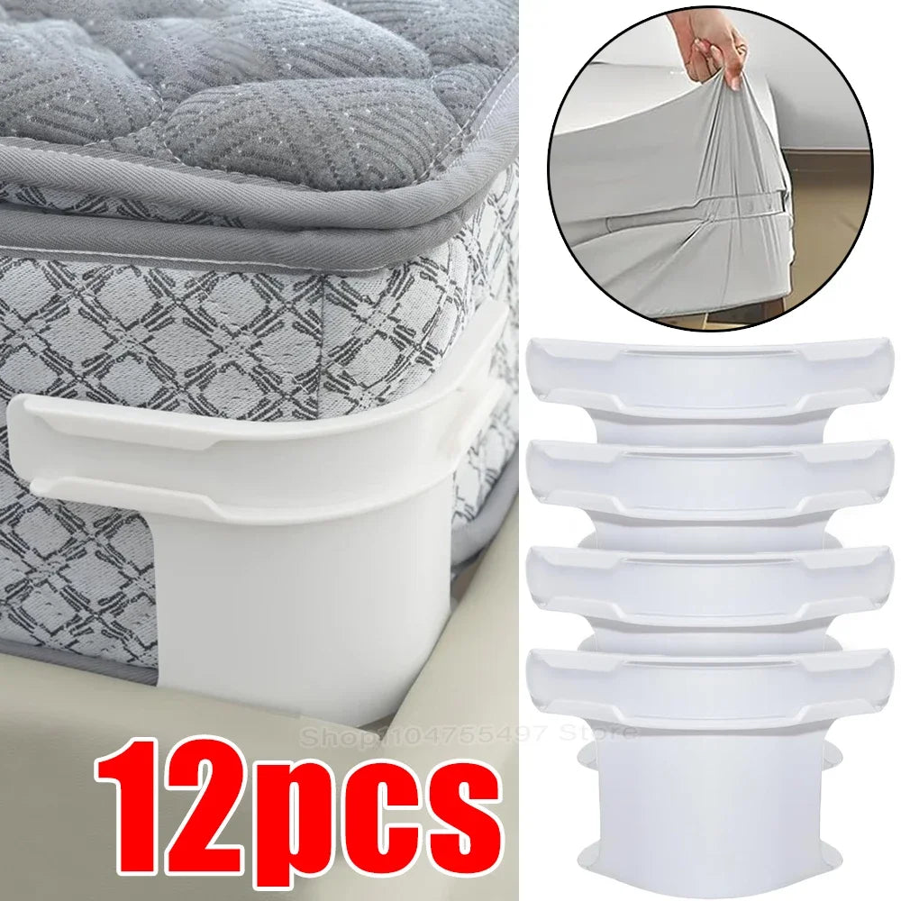 Universal Bedsheet Corner Tightener Clips Invisible Bedspread Secure Holder with Heavy-Duty Mattress Straps Sheets Slot Locks Qme