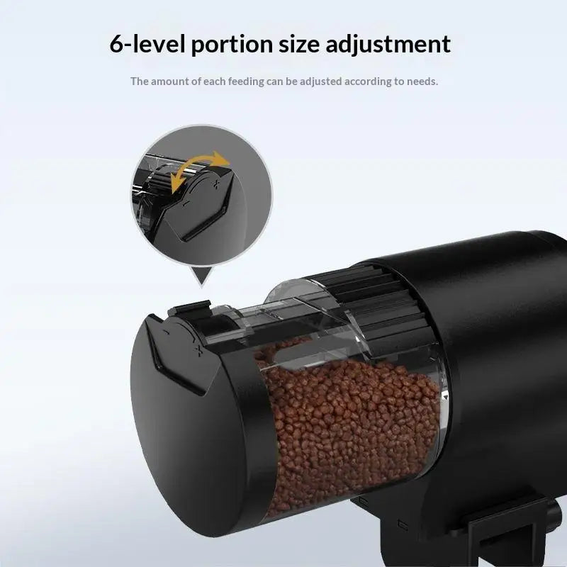 Automatic Fish Feeder Timer IP66 Waterproof Auto Tank Capacity Food Qme