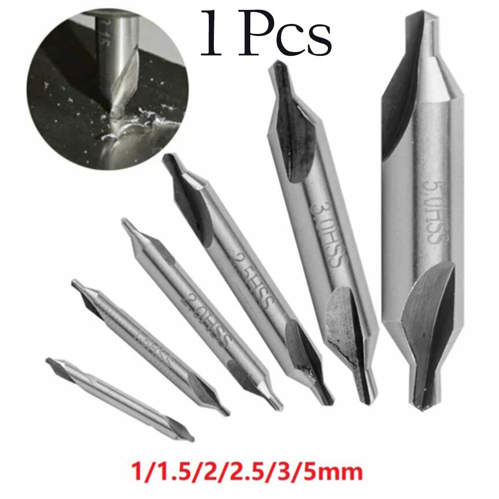 1pc HSS Combined Center Drills 60 Degree Countersinks Angle Bit Set 1.0mm 1.5mm 2.0mm 2.5mm 3mm 5mm Metal Drill Bit Qme