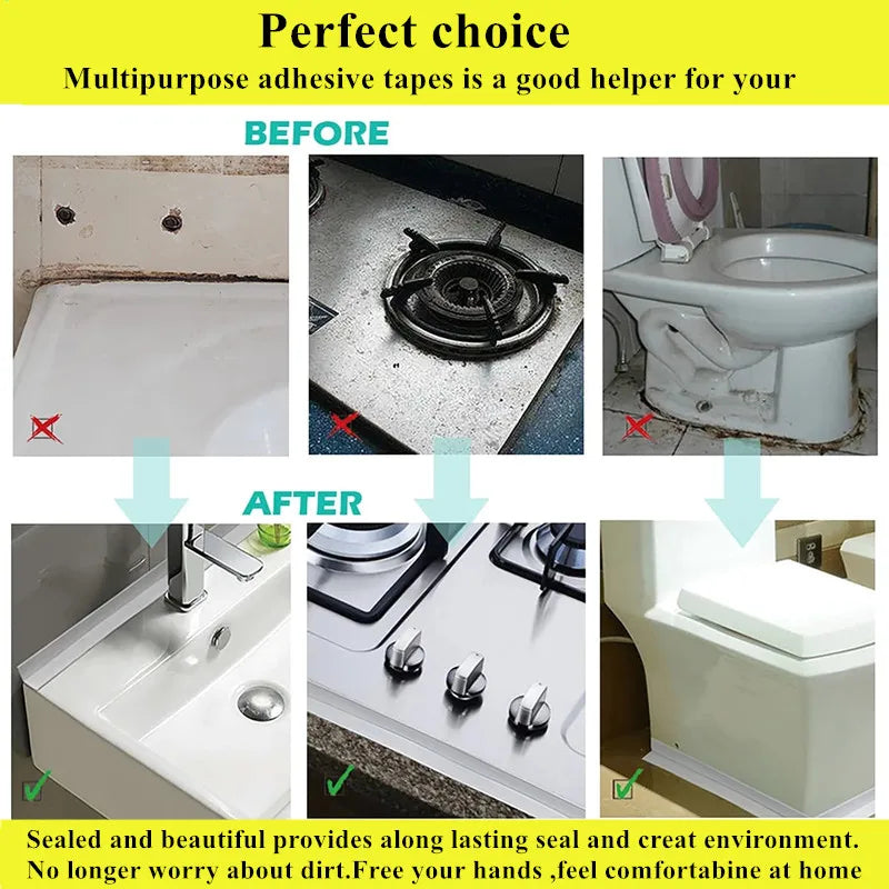 Kitchen Bathroom Wall Sealing Tape Waterproof And Mildew Tile Crack Repair Self Adhesive Waterproof Wall Sticker Sink Edge Tape Qme
