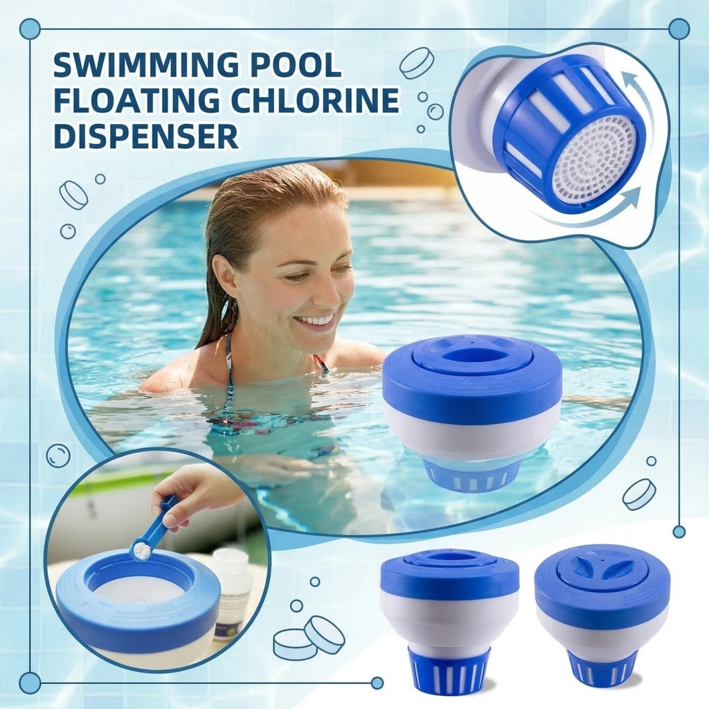 Thickened Plastic Pool Floating Box Pool Disinfection Supplies Bath Automatic Dispenser Cup Spa Swimming Pool Accessories Qme Other blue A