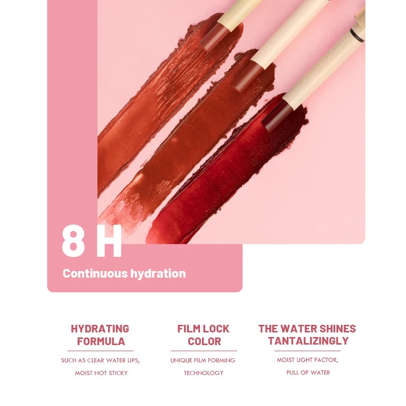 8 Colors Moisturizing Watery Lipstick Hydrating Formula Dry Season Qme