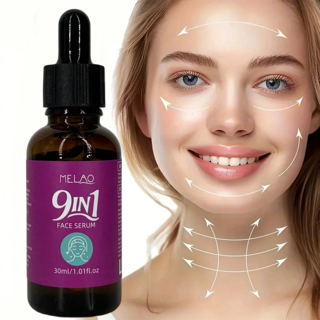 MELAO 9 IN 1 Anti Aging Face Serum with Hyaluronic Acid & Vitamin C, Reduces Wrinkles, Dark Spots & Pores, Brightens Firms Skin Qme MELAO-125 MELAO-125 30ml