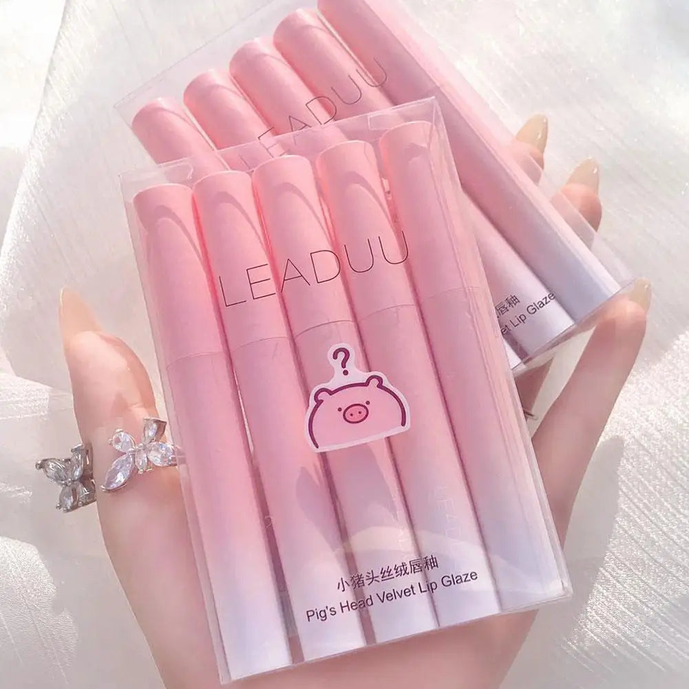 5 Colors Kits Matte Lipstick Long Lasting Waterproof Non-stick Cup Qme