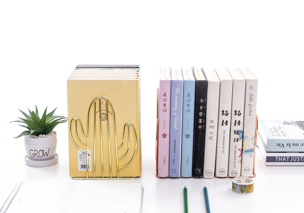 Scandinavian Rose Gold Book Support Stretchable Iron Stand Chic Table Qme