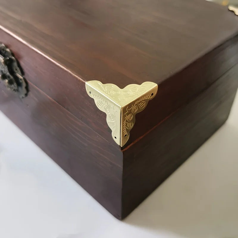 Box Corner Protectors Metal Cabinet Corner Protectors Vintage Edge Guards For Furniture Decorative With Mounting Screws Qme