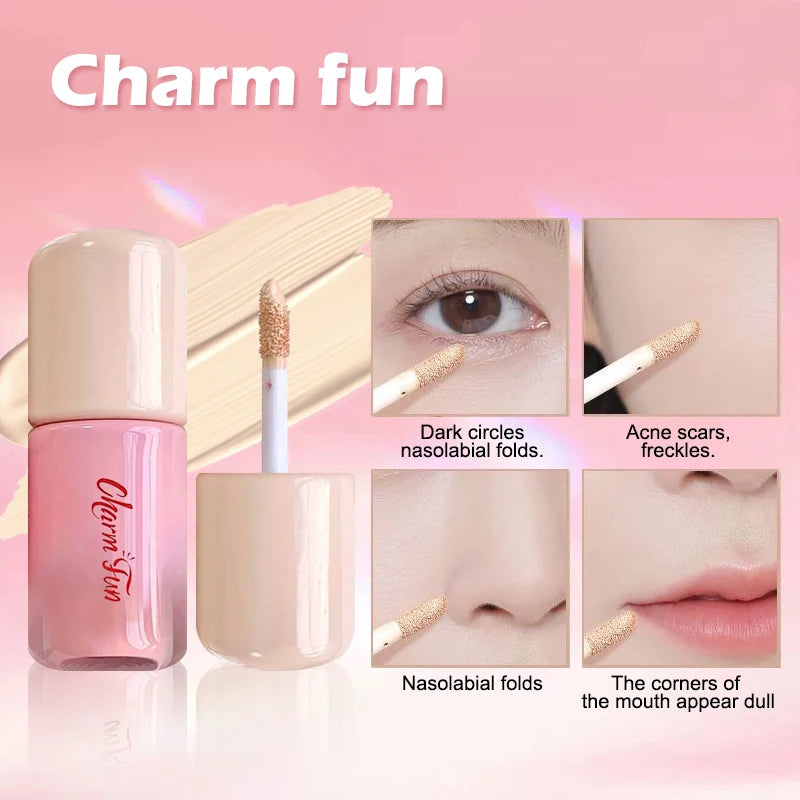 6Colors Pink Brightening Liquid Concealer Pearl White High Gloss Multi-Purpose Highlighting Moisturizing Cover dark circles/acne Qme