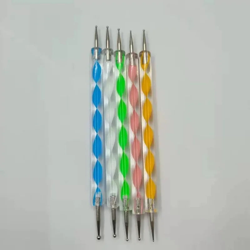 5/10/20pcs mix Nail Dotting Pen Creative DIY Nail Art Dotting Painting Tools Rotatable Ballpoint Dotting Nail Point Drill Pen Qme