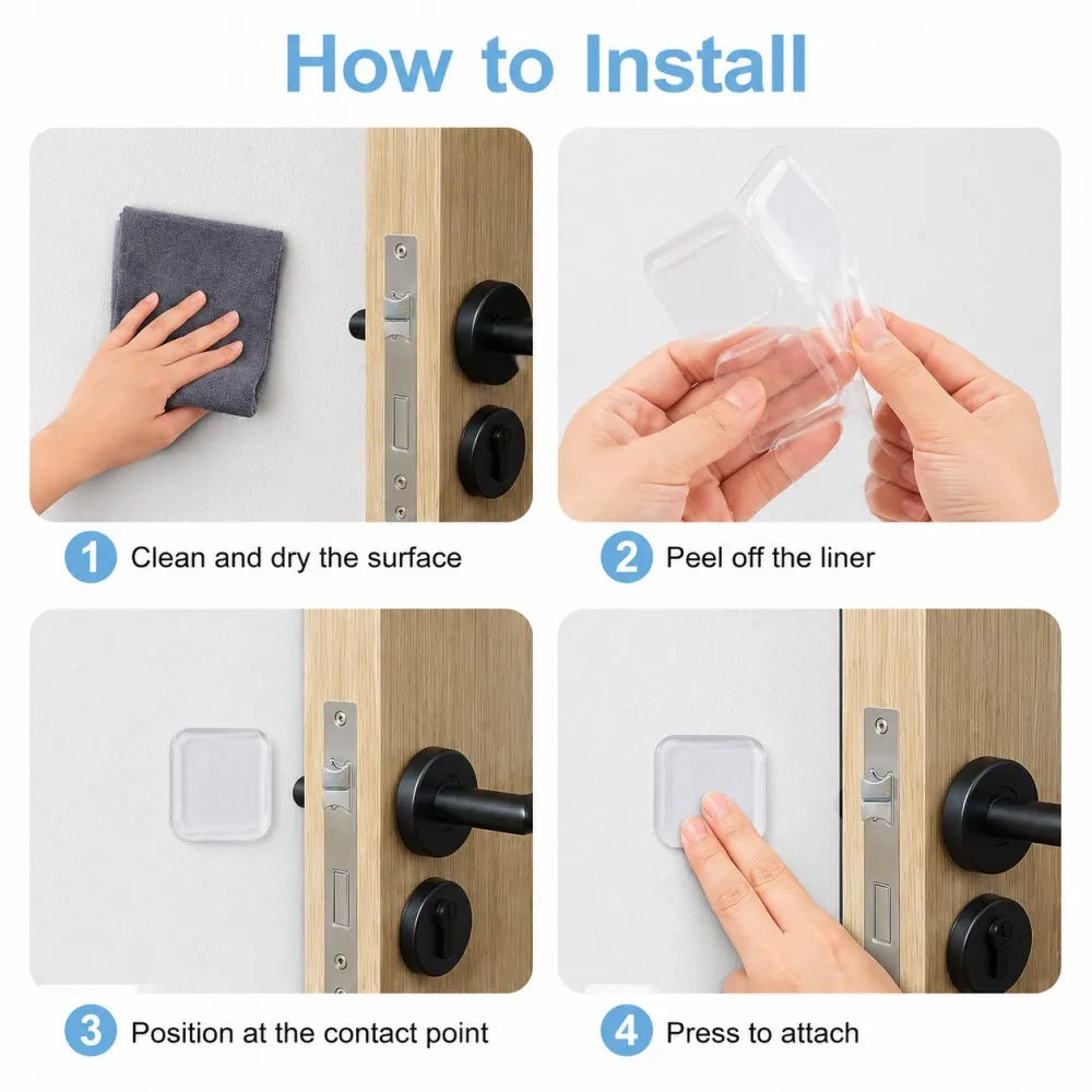 Transparent Round Door Stopper Pads Clear Silicone Wall Protector Self Adhesive Handle Bumper Cushion Pads Home Guard Wall Decor Qme