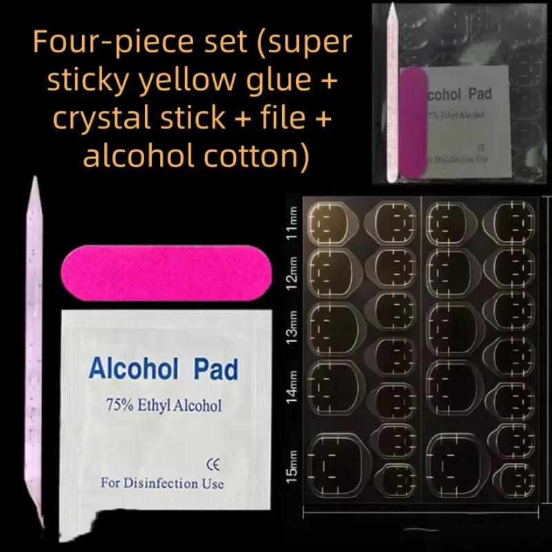 Reusable Nail Jelly Adhesive Tabs False Nail Glue Sticker Kit Press On Nail Application Tools Set DIY for Artificial Nails Qme 1pcs