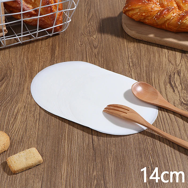 50Pcs Baking Oiled Paper Circle Parchment Paper Multifunction Liner BBQ Oven Patty Hamburger Paper Steamer Liners Baking Tool Qme 14cm
