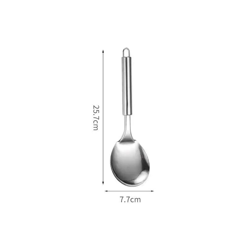 Stainless Steel Turner Long Handle Slotted Shovel Non-stick Steak Qme A6