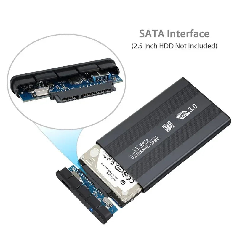 1pcs Aluminum 2.5 Inch SATA III to USB 3.0 5Gbps External HDD Enclosure Hard Drive Case SSD Box Support Hot Plug For Windows Qme