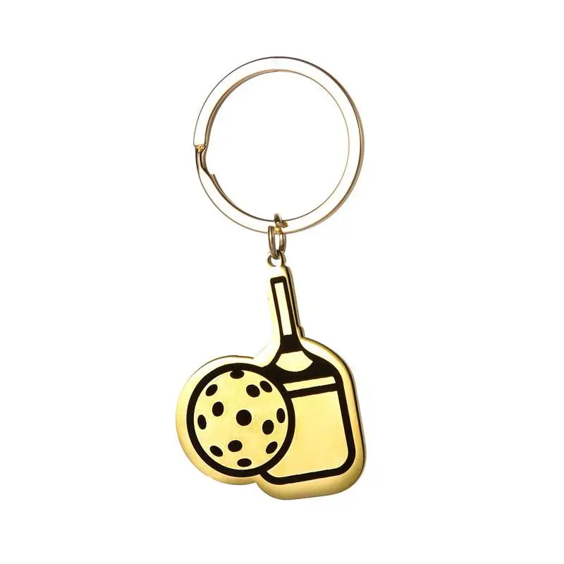 Pickleball Racket Keychain Pendant Team Sports Player Fans Stainless Steel Jewelry Women Men Gifts Qme 02