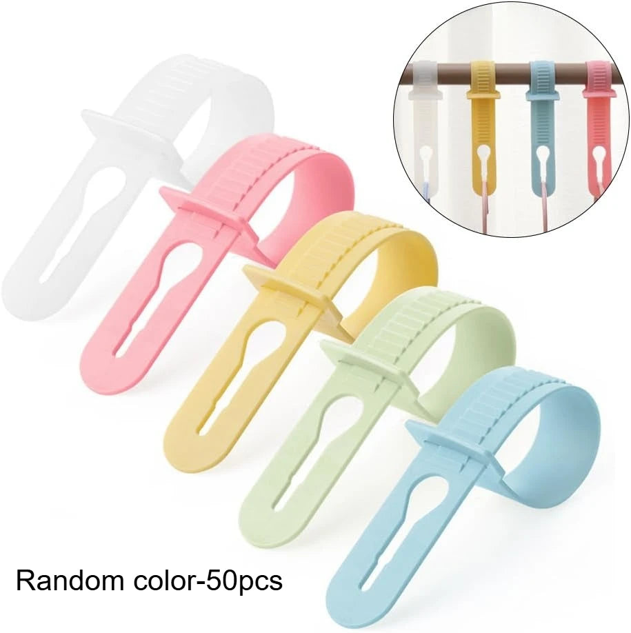 50pcs Windproof Clothes Hanger, Fixed Hook, Anti Slip Clothes Hanger, Adjustable Laundry Buckle, Suitable for Indoor and Outdoor Qme Random color-50pcs