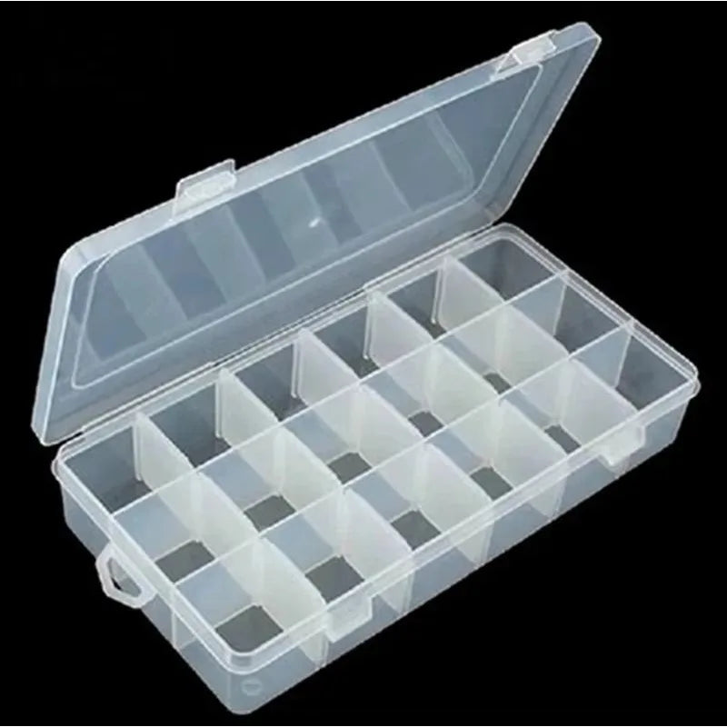 18 Grid Detachable Jewelry Earrings Stationery Storage Desk Dustproof Transparent Plastic Nail Accessory Sorting Storage Boxes Qme