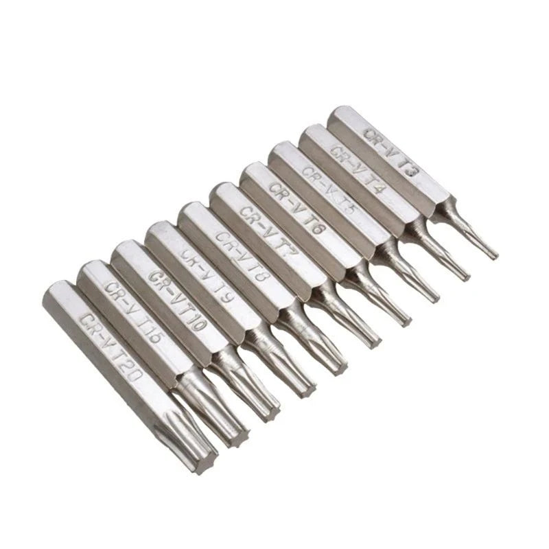 CR-V Torx Screwdriver Bits T3 T4 T5 T6 T7 T8 T9 T10 T15 T20 Mobile Qme