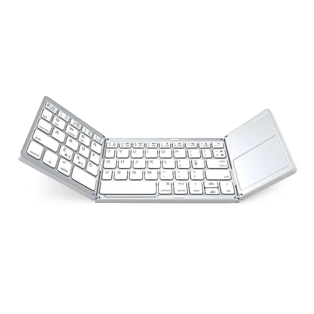 Wireless Folding Keyboard Bluetooth Keyboard With Touchpad For Windows Android IOS Phone Multi-Function Button Mini Keyboard Qme B033-black