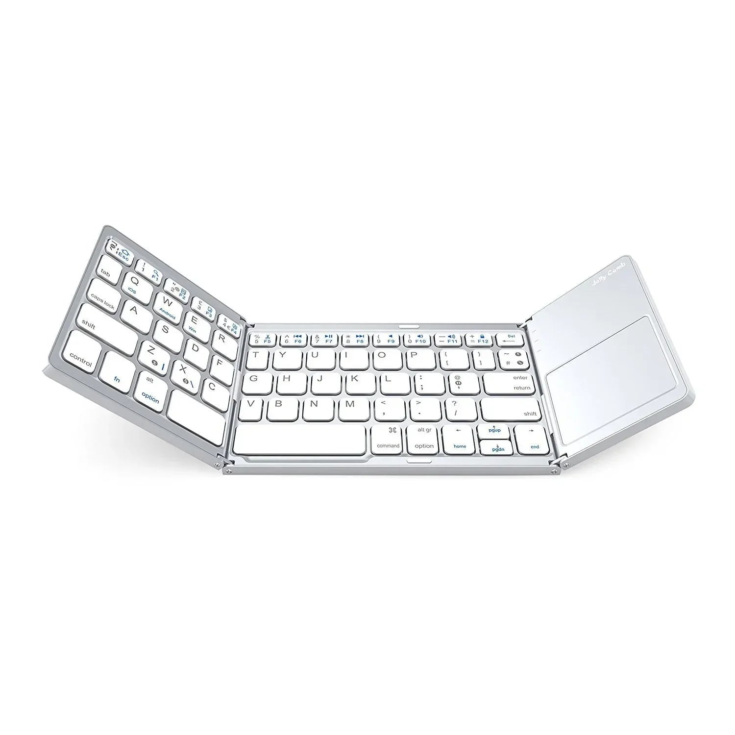 Wireless Folding Keyboard Bluetooth Keyboard With Touchpad For Windows Android IOS Phone Multi-Function Button Mini Keyboard Qme B033-black