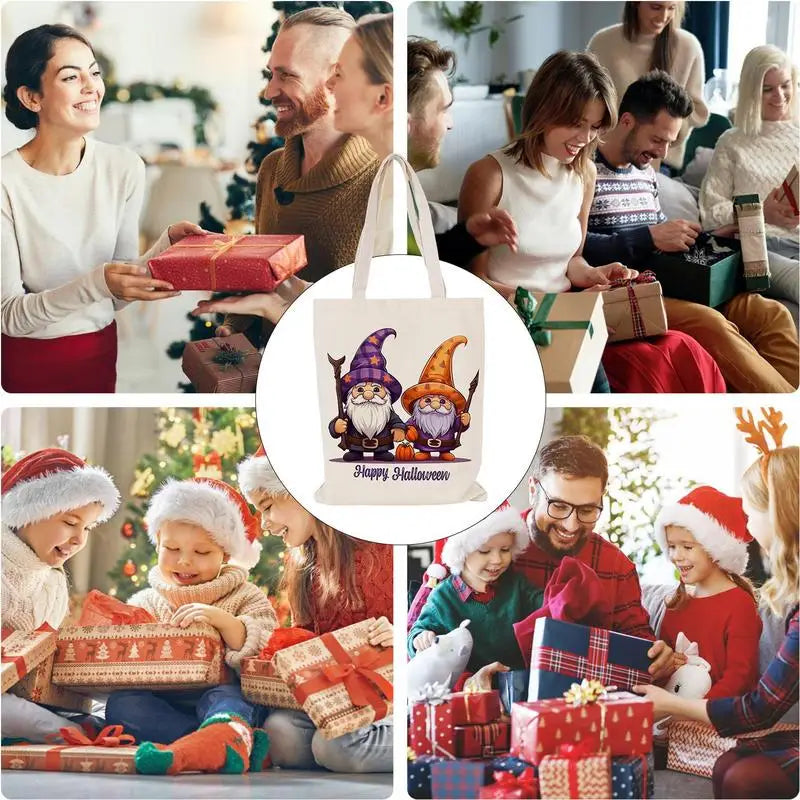 Christmas Supports Bags Canvas Large Capacity Party Decor Qme