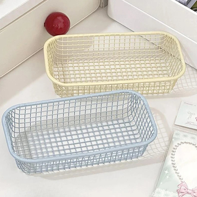 Metal Sundries Organizer Basket Photocard Caseoffice Stationery Home Qme