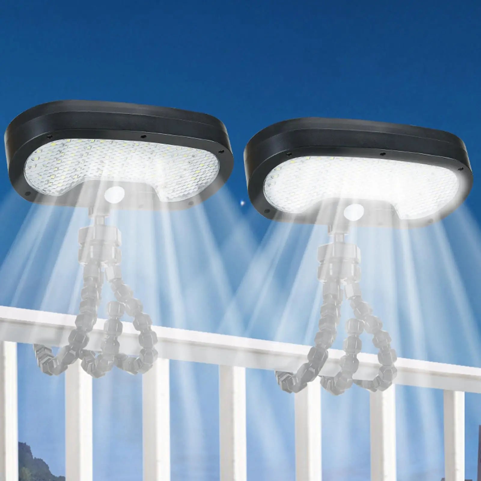 Solar Motion Lights Outdoor Waterproof Fence Lamp Security Flexible Qme