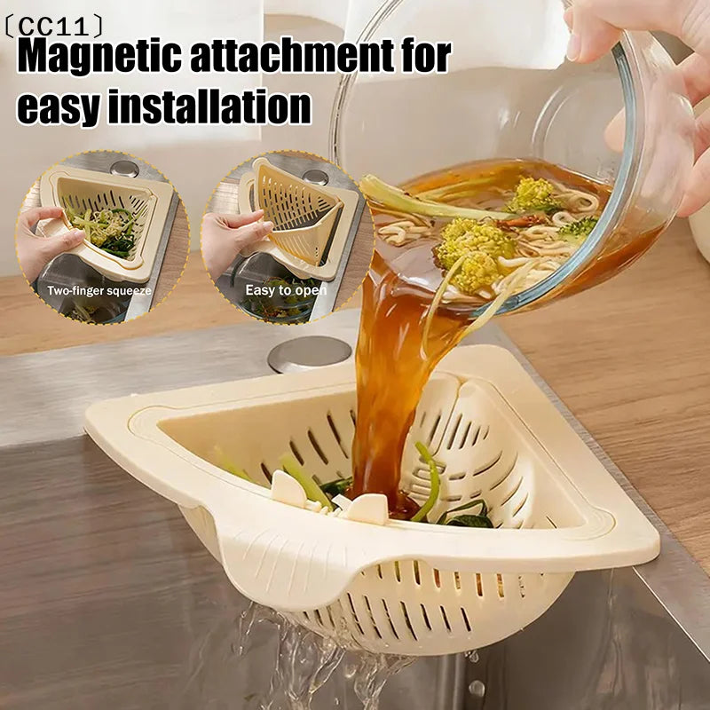 Drain Basket Sink Strainer Handle Food Slag Kitchen Supplies Trap Qme