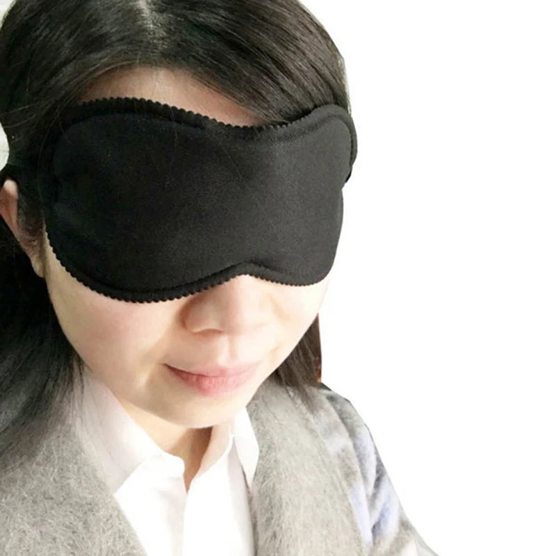 Black Sleep Eye Mask Filled Sunshade Travel Relaxation Aid Blinds Eyes Qme