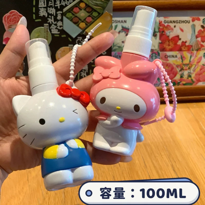 Hello Kitty Kuromi Mini Portable Travel Bottles Cartoon-themed Lotion and Shower Bottles for Home Use Spray Bottles Qme